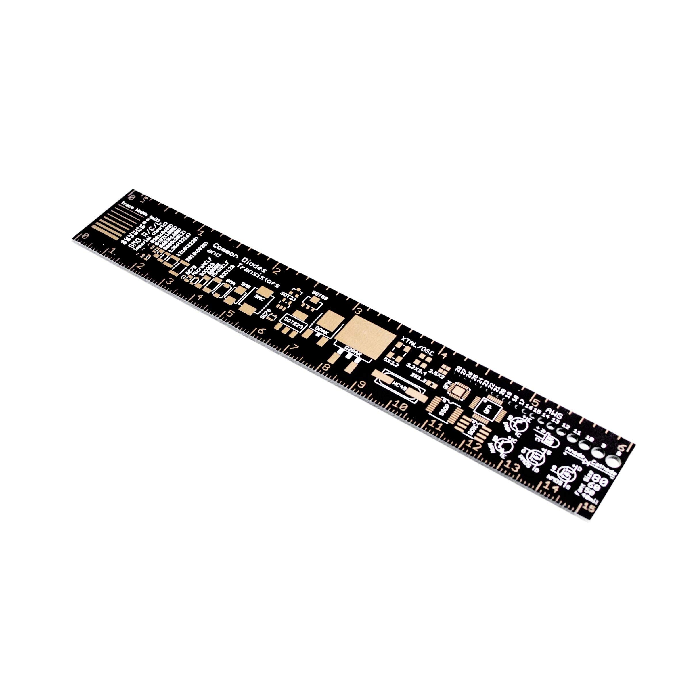 PCB Reference Ruler v2 - 6 Inch (15cm) Precision Measurement Tool for Arduino & Electronics Engineers | Perfect for Circuit Board Design, Prototyping & DIY Projects