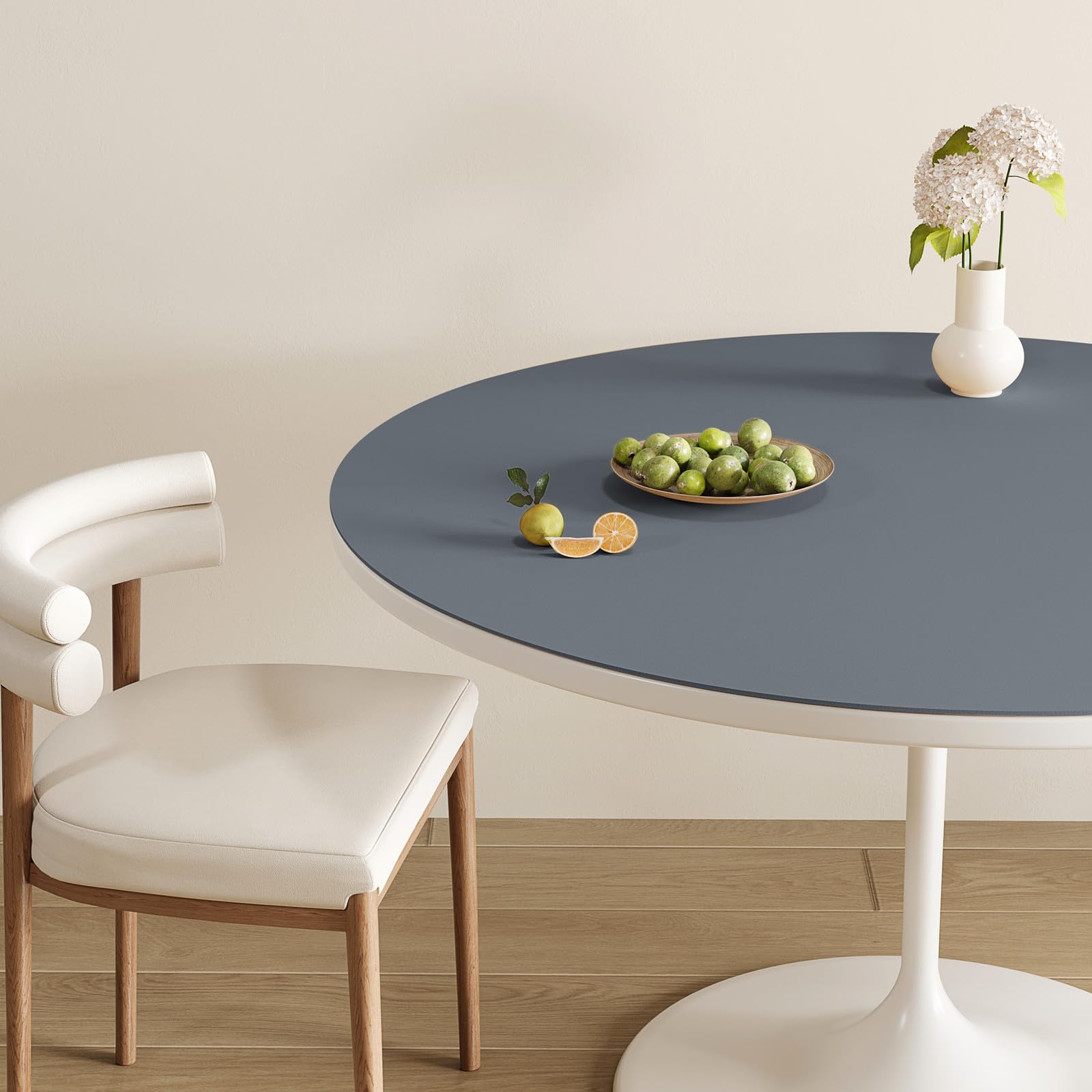 Round PVC Table Cover Protector - Waterproof, Stain & Dirt Resistant - 35.4