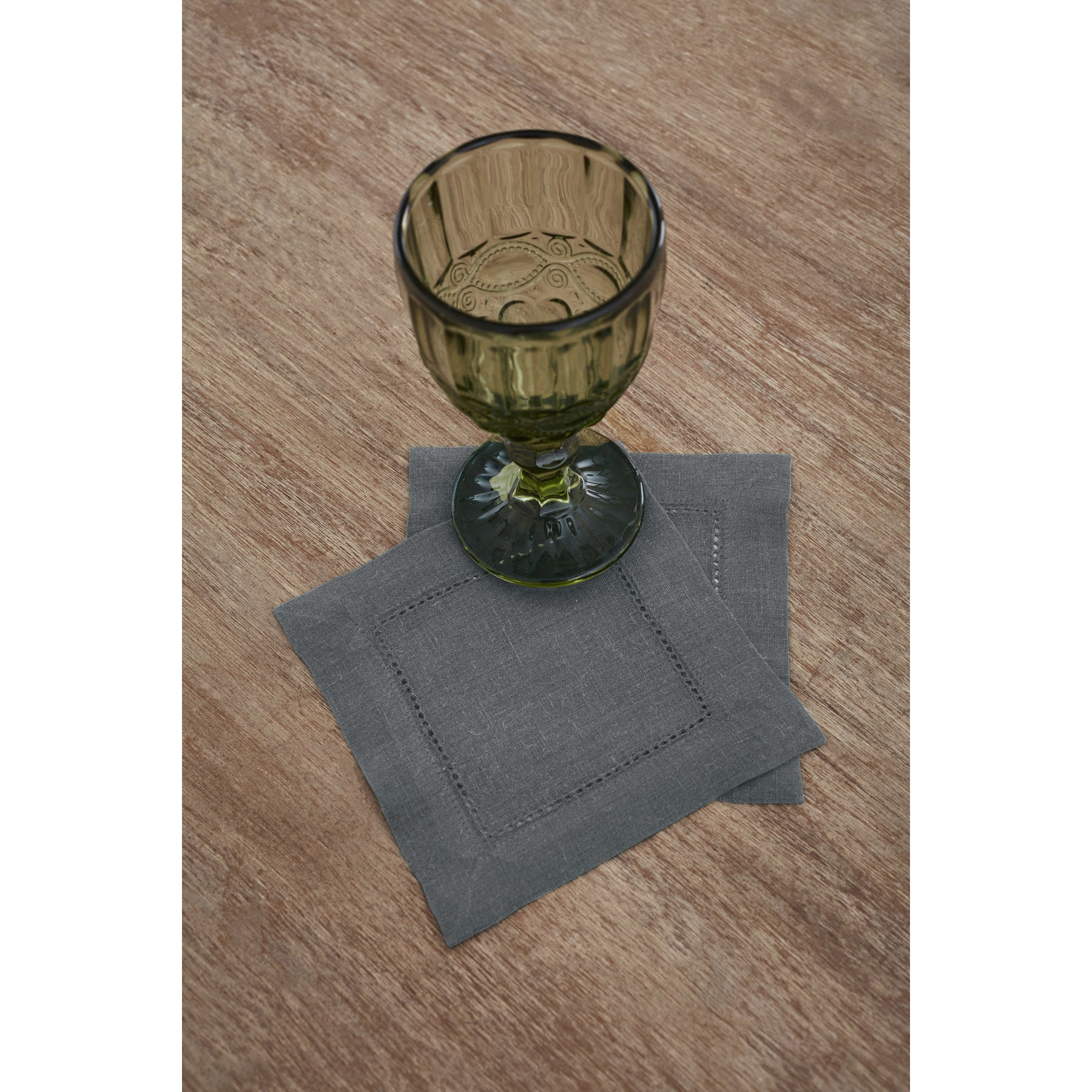 Premium Classic Hemstitch Cocktail Napkins - Set of 12 White Linen Drink Napkins for Parties, Weddings & Elegant Dining - Absorbent & Decorative Tableware Accessories