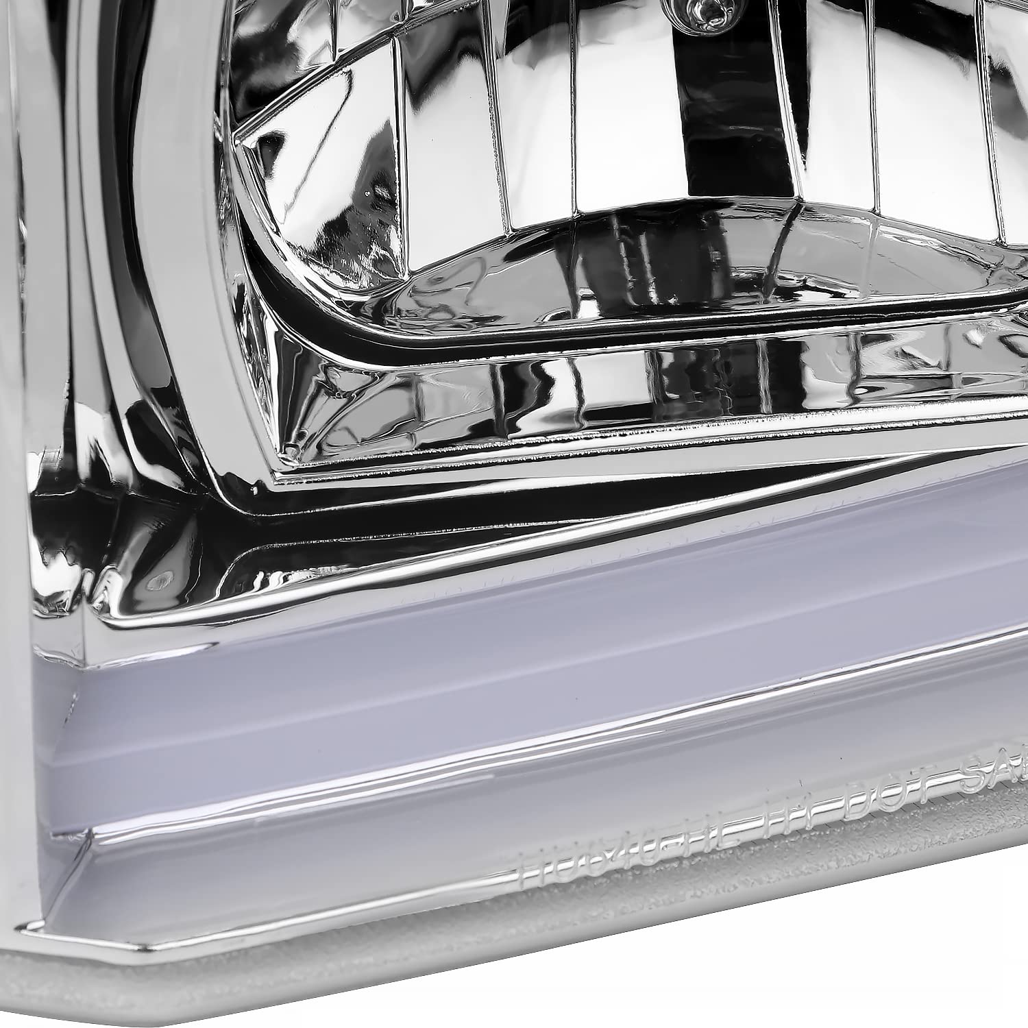 Spec-D Tuning Chrome LED Light Bar Projector Headlights with Bumper Lights - Compatible with 1999-2006 GMC Sierra 1500/2500/3500 - Left & Right Headlamp Assembly - Upgrade for Off-Roading, Night Driving & Enhanced Visibility