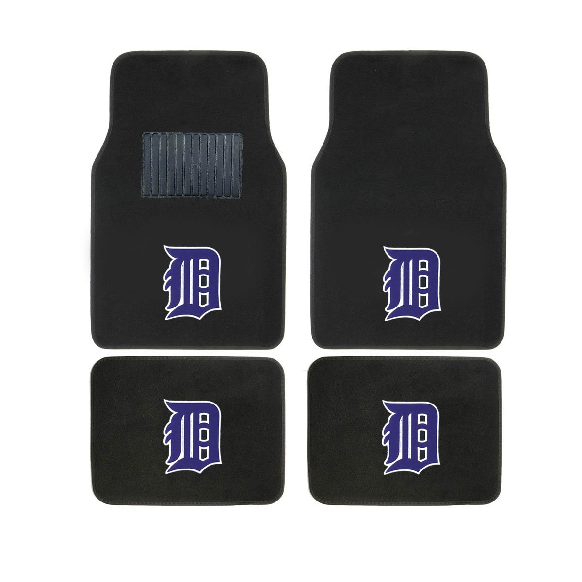 Premium 4-Piece Universal Fit Car Floor Mats Set - Front & Rear Plush Logo Carpet Mats for All-Season Protection & Style - Perfect for SUVs, Sedans, Trucks & Vehicles