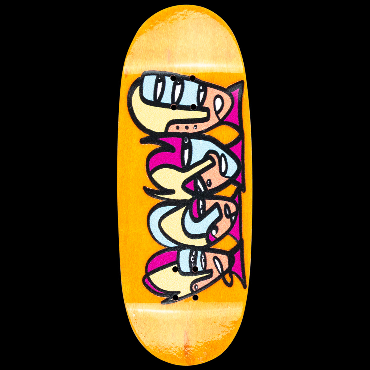 Variant Fingerboard Deck - Sonny Mountain Orange - Professional Mini Skateboard for Finger Tricks & Skateboarding Practice - Perfect for Beginners & Collectors - Use at Home, Office, or School