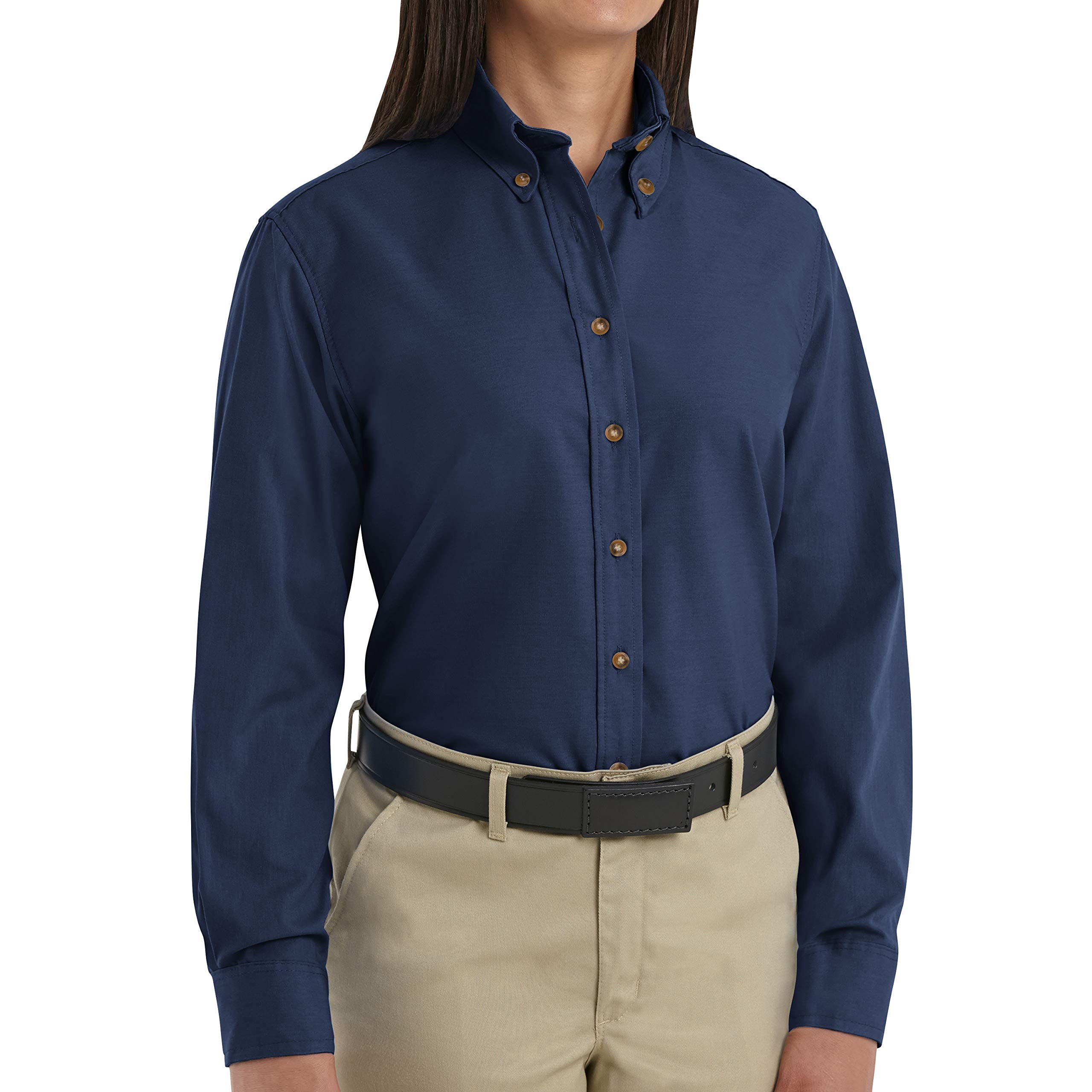 Red Kap Women's Poplin Dress Shirt - Professional Office Wear & Business Attire for Women | Comfortable & Stylish Work Blouse for Formal Occasions, Meetings, and Interviews