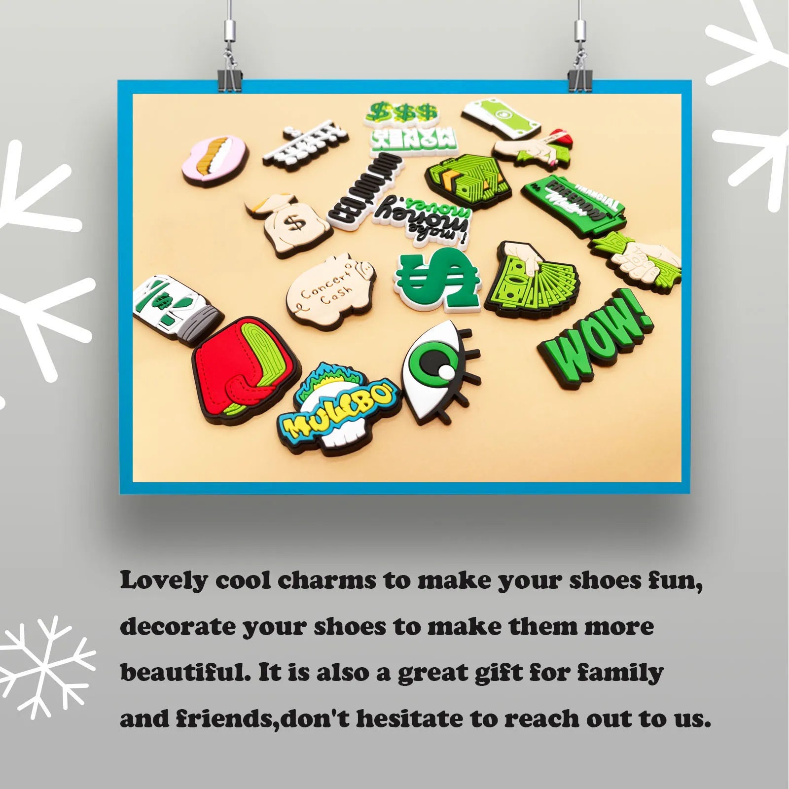20pcs Dollar Pattern Shoe Charms for Crocs & Sandals | PVC Shoe Decorations Accessories for Christmas, Birthday, Party | Perfect Gift for Kids & Teens | Great for DIY, Fashion & Jibbitz Collection