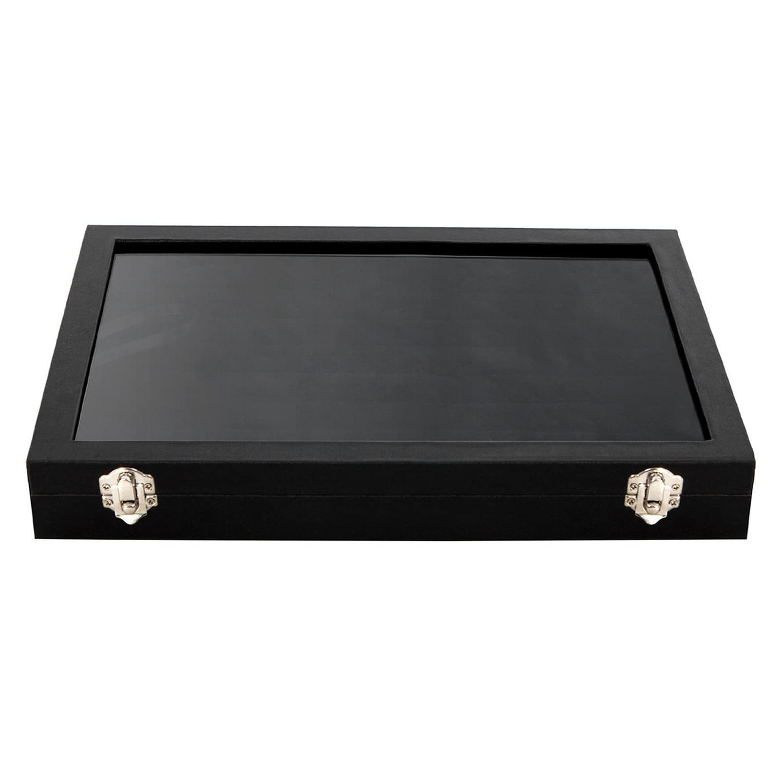 Xiaopangtech Jewelry Organizer Box with Glass Lid - 100 Slot Earring & Ring Display Case, Black Jewelry Storage Tray for Women | Perfect for Home, Retail Store, and Travel Jewelry Organization