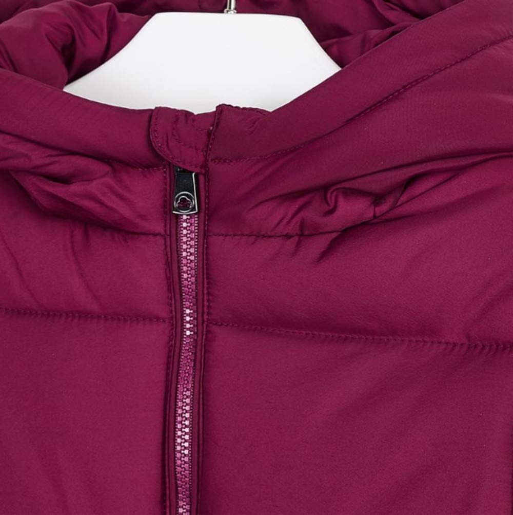 Mayoral Girls' Cherry Red Padded Winter Coat with Attached Hood - Size 5 | Warm & Stylish Outerwear for Cold Weather Playdates, School & Winter Adventures