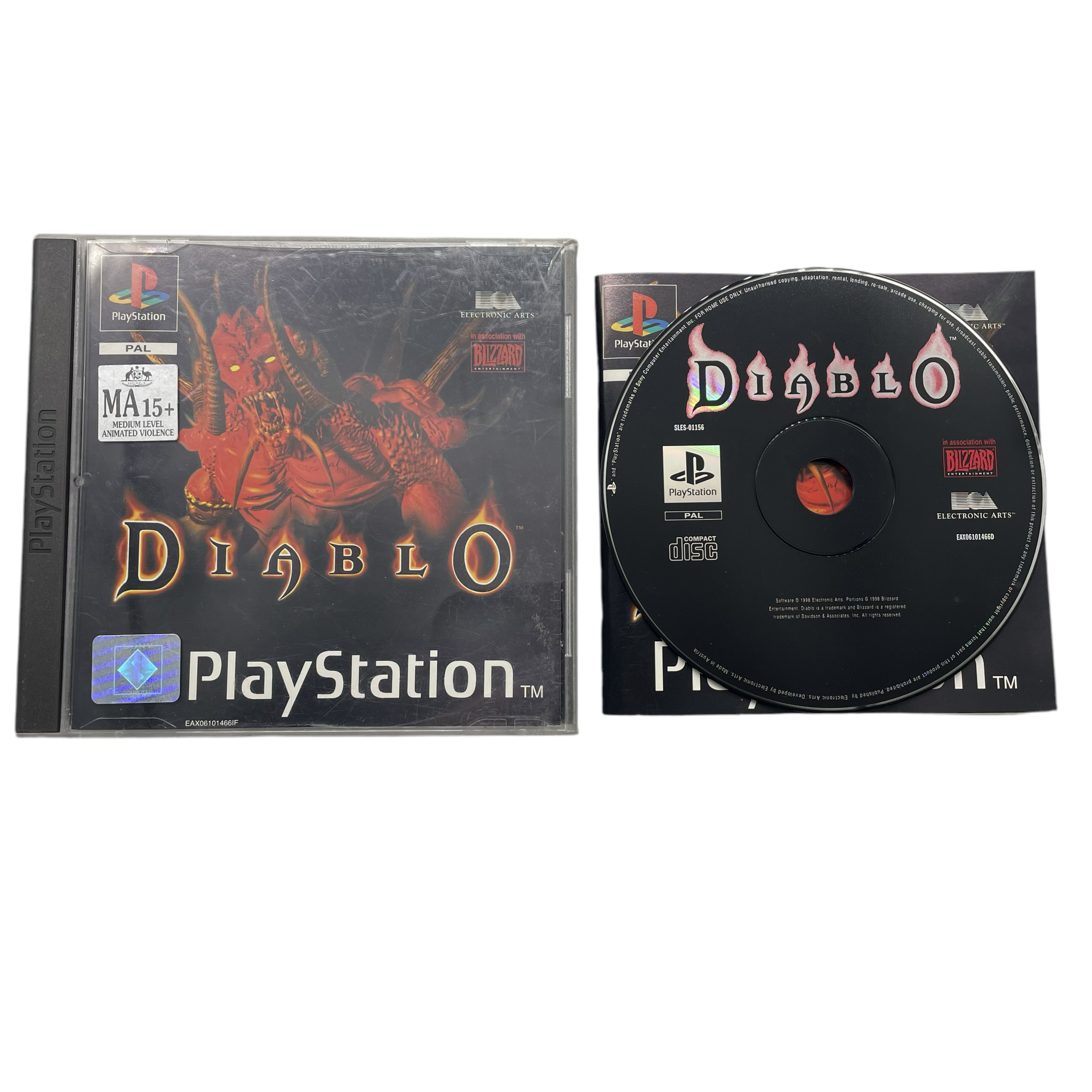 Original Diablo PS1 Game for PlayStation 1 - Complete with Manual (PAL Version) - Classic RPG Adventure for Retro Gaming & Collectors