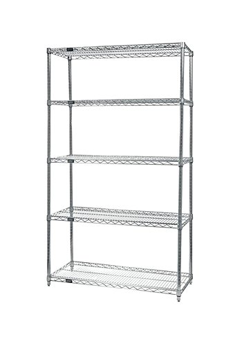 Quantum Storage Systems 5-Tier Stainless Steel Wire Shelving Unit - 18