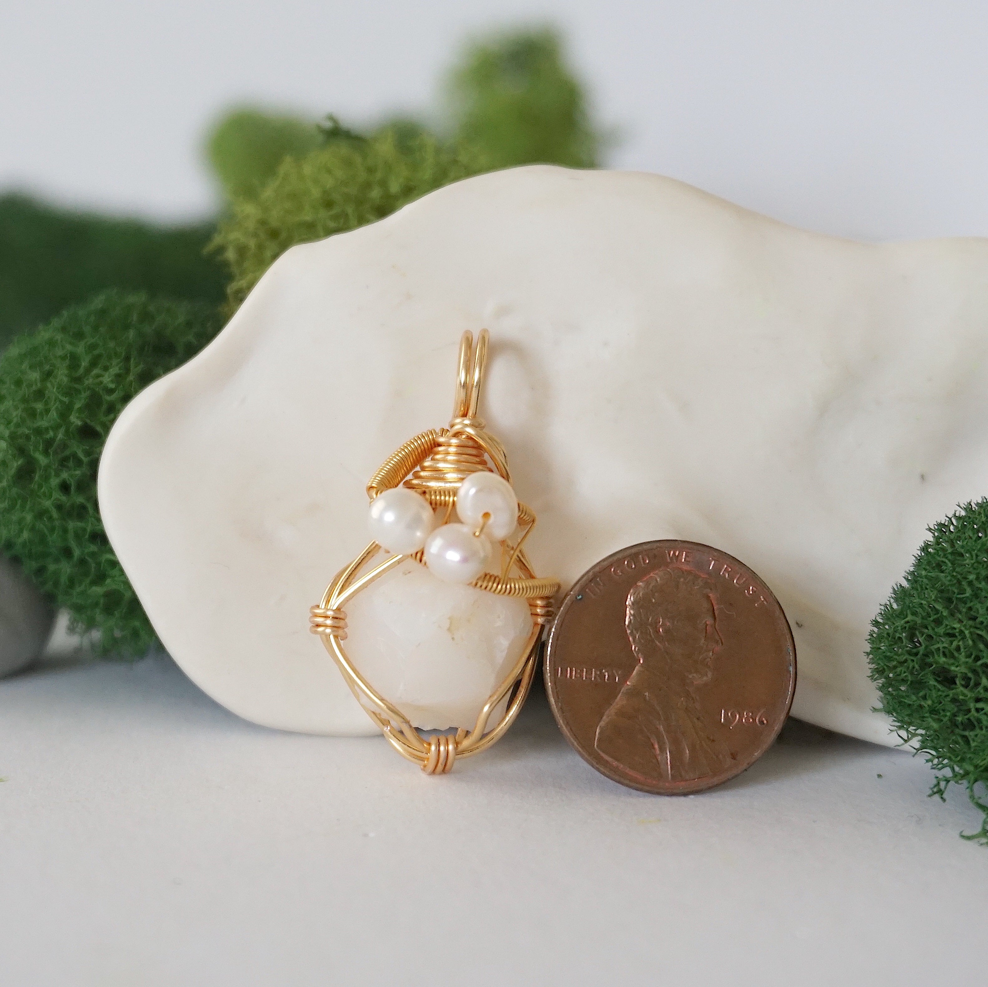 Fire Opal and Pearl Necklace - 14K Gold Plated Elegant Jewelry for Women | Perfect for Weddings, Parties & Special Occasions