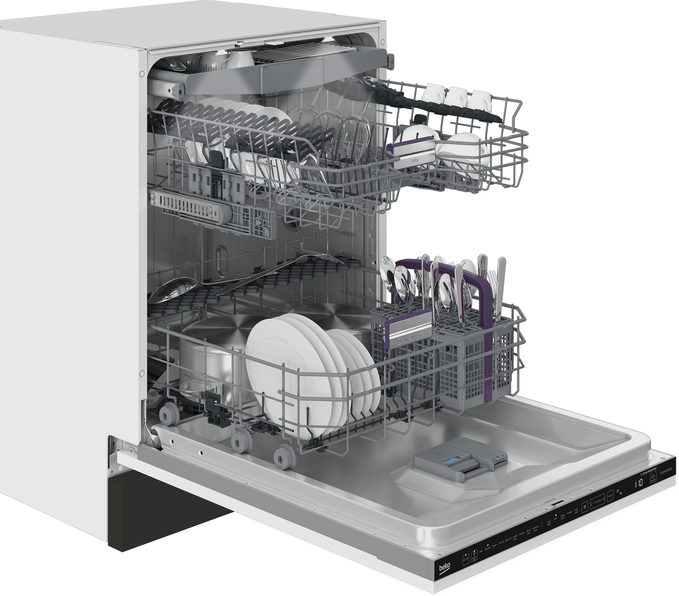 Beko DIT39434 16 Place Settings Tall Tub Dishwasher - 39.0 Inch Built-In for Large Families & Entertaining | Perfect for Kitchens with Heavy Dishwashing Needs