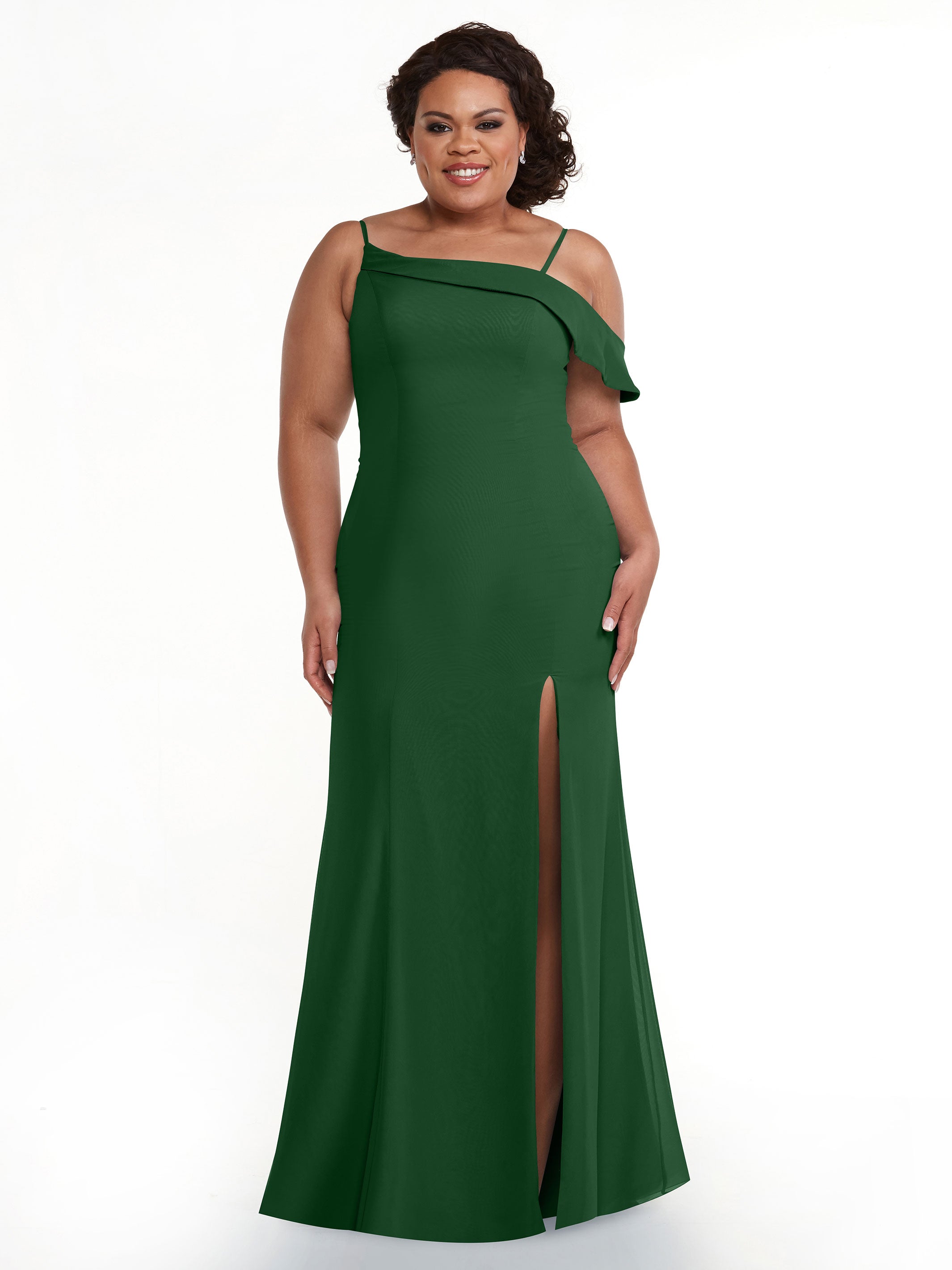 Elegant One Shoulder Fit & Flare Chiffon Bridesmaid Dress 80153 - Perfect for Weddings, Formal Events & Special Occasions