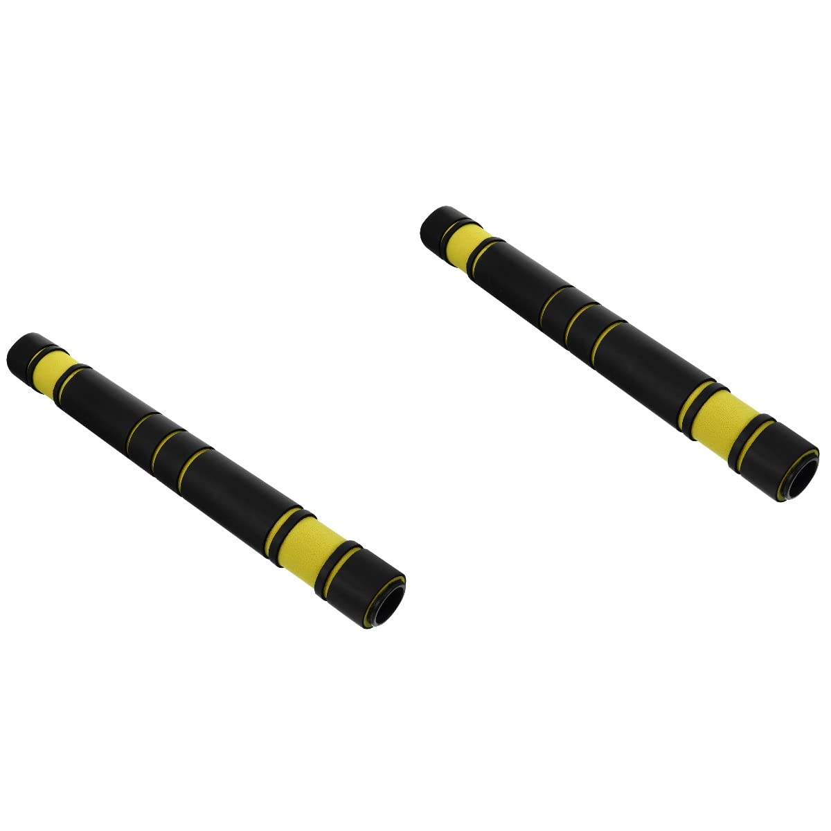INOOMP 2-Pack Dumbbell Connecting Rod - Anti-Slip Metal Dumbbell Bar Connector for Weight Plates, Barbell Accessories - Black & Yellow - Perfect for Home Gym & Strength Training Equipment