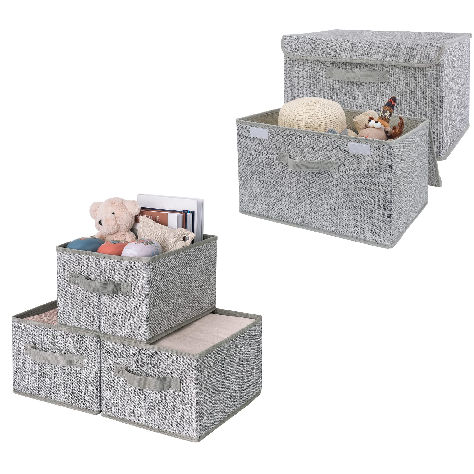 GRANNY SAYS 3-Pack Rectangle Storage Bins & 2-Pack Closet Organizers - Space Saving Home Organization for Bedroom, Bathroom, and Closet Storage Solutions