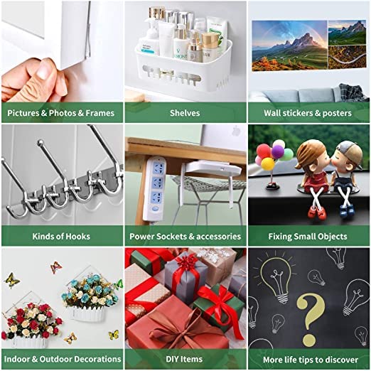Double Sided Heavy Duty Mounting Tape - Strong Reusable Adhesive Strips for Walls, Posters & Carpets | Removable Transparent Gel Tape for Home, Office & DIY Projects | Perfect for Hanging Photos, Securing Rugs & Organizing Household Items
