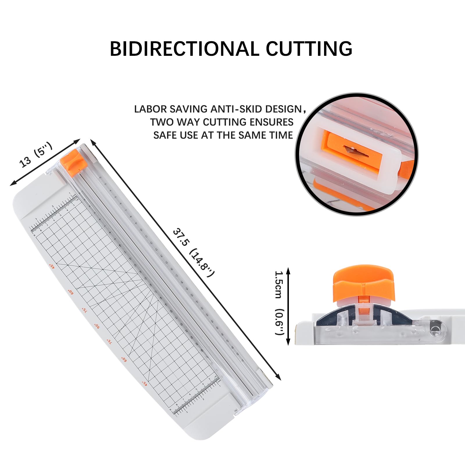 **12 Inch A4 Paper Cutter - Portable Paper Trimmer with Safety Guard & Side Ruler for Crafting, Scrapbooking, Coupons, Labels & Cardstock (White) | Perfect for Home, Office & DIY Projects**