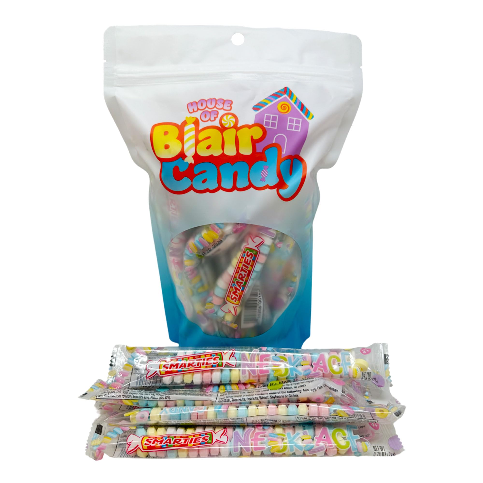Smarties Candy Necklace - 25ct Resealable Bag - Classic Flavors for Parties & Gifts