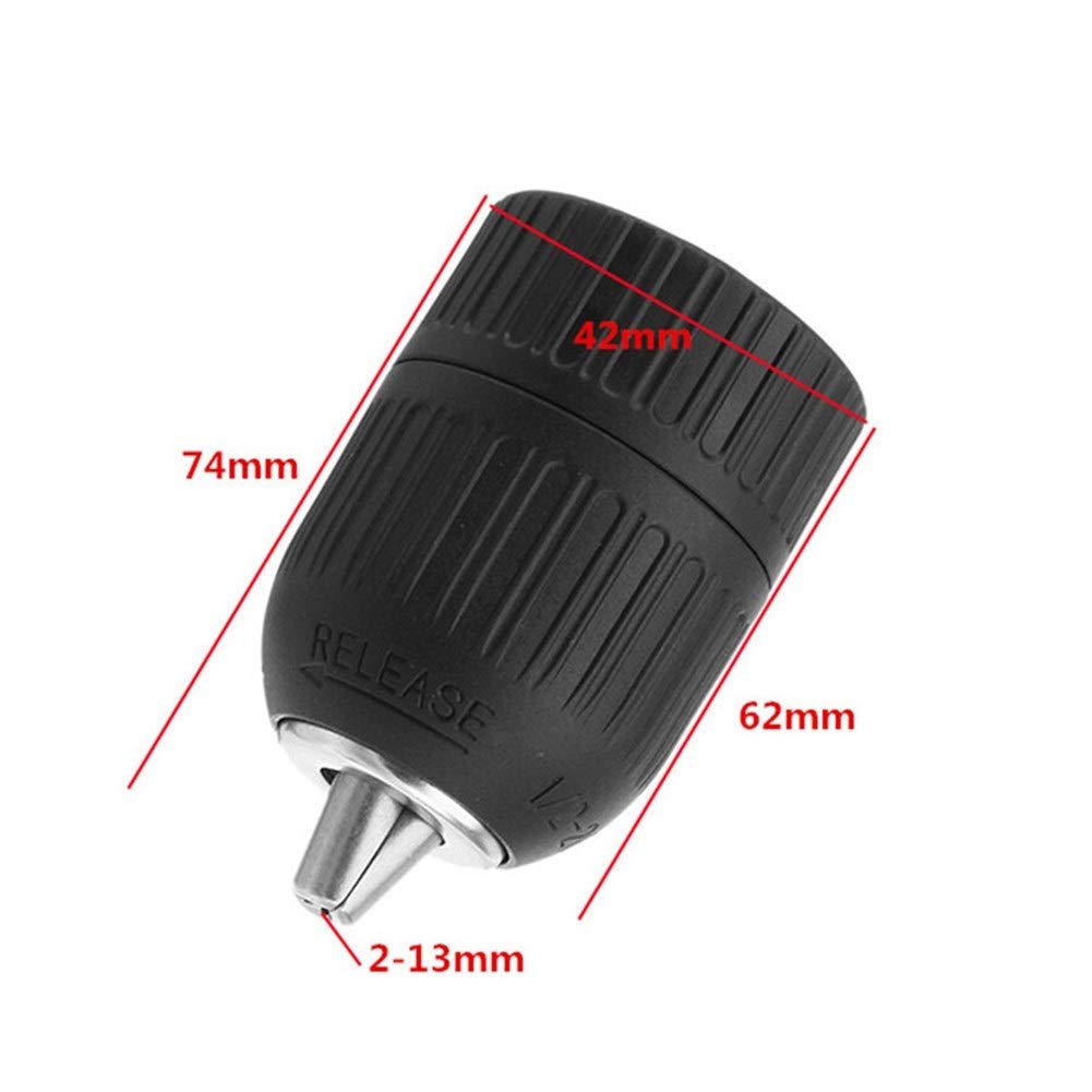 Keyless Drill Chuck Adapter 2-13mm, 1/2 Inch 20 Thread HSS Angle Grinder Conversion Chuck for Electric Drills – Perfect for DIY Projects, Metalworking & Woodworking