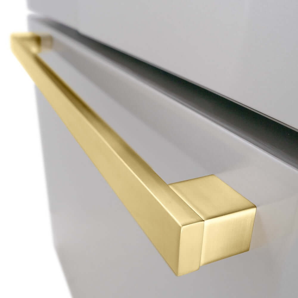 ZLINE 36 Inch French Door Refrigerator with External Water Dispenser & Dual Ice Maker - 28.9 cu.ft Capacity, Fingerprint Resistant Stainless Steel, Polished Gold Handles (RSMZ W 36 FG) - Perfect for Modern Kitchens, Entertaining & Large Family Storage