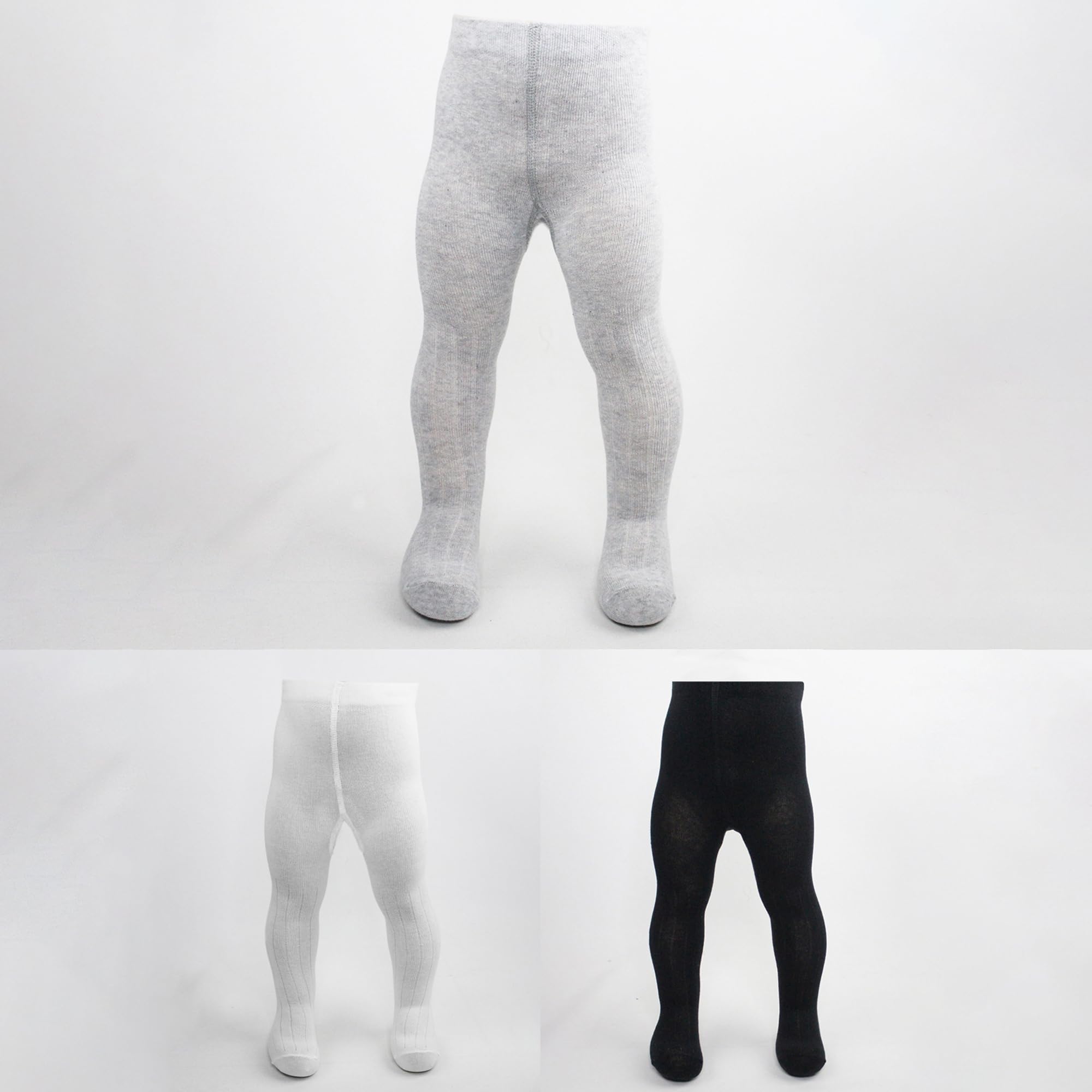 Bistyle Baby Girls Tights - 3 Pack Thick Warm Leggings | Soft Organic Cotton Stockings & Pantyhose for Newborn, Infant & Toddler | Perfect for Winter, Playtime & Daycare Outfits
