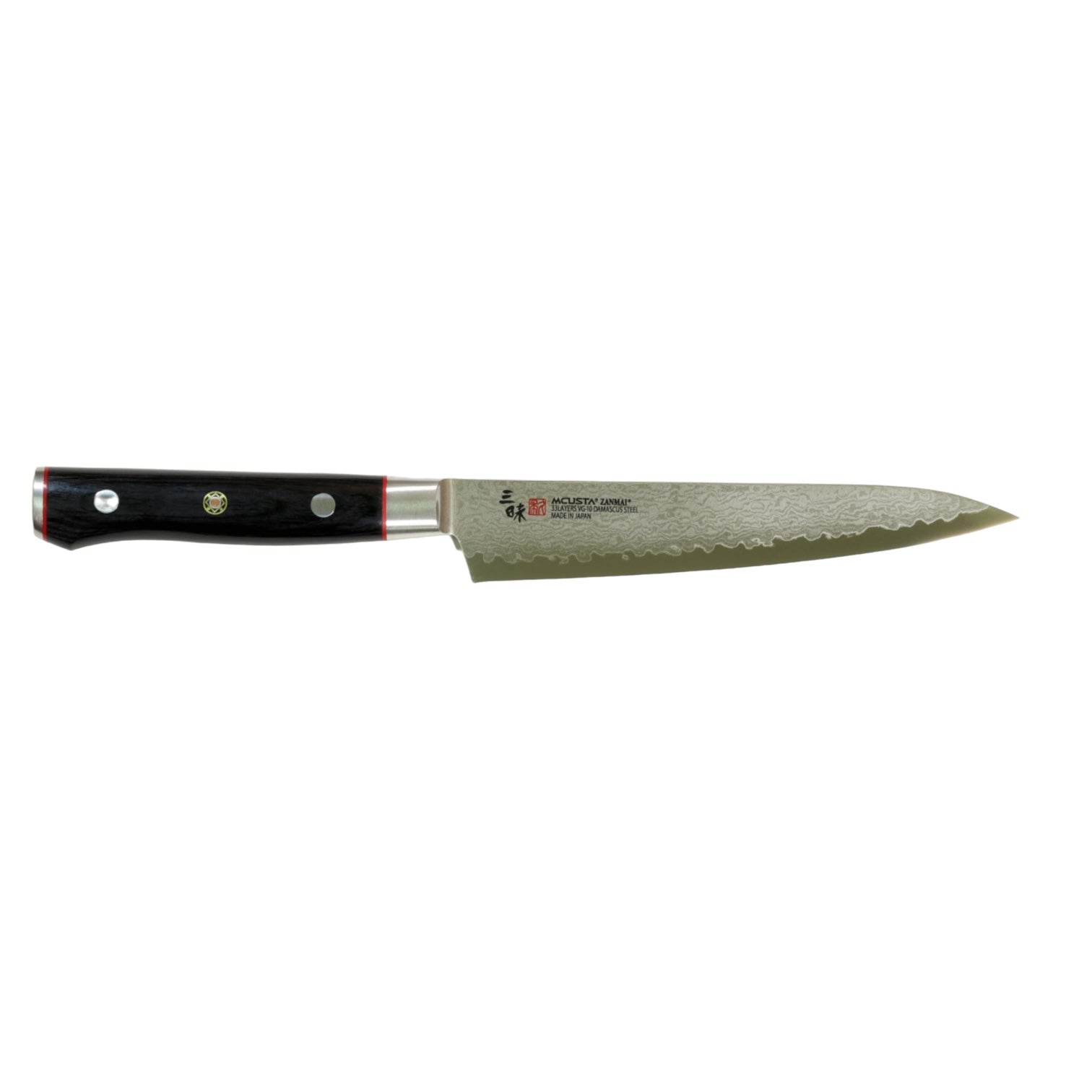 Mcusta Zanmai Classic Pro Petty Knife 150mm - VG-10 Core Damascus Steel Blade - Japanese Kitchen Paring Knife for Precision Slicing, Peeling & Garnishing