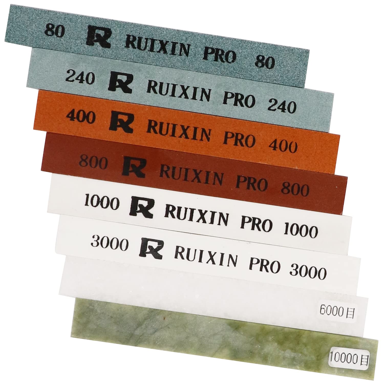 8-Piece Knife Sharpening Stone Set for RUIXIN Pro RX-008 Fixed-Angle Sharpener - 80/240/400/800/1000/3000/5000/10000 Grit Whetstones for Professional Knife Sharpening & Polishing - Perfect for Kitchen, Hunting & Outdoor Knives