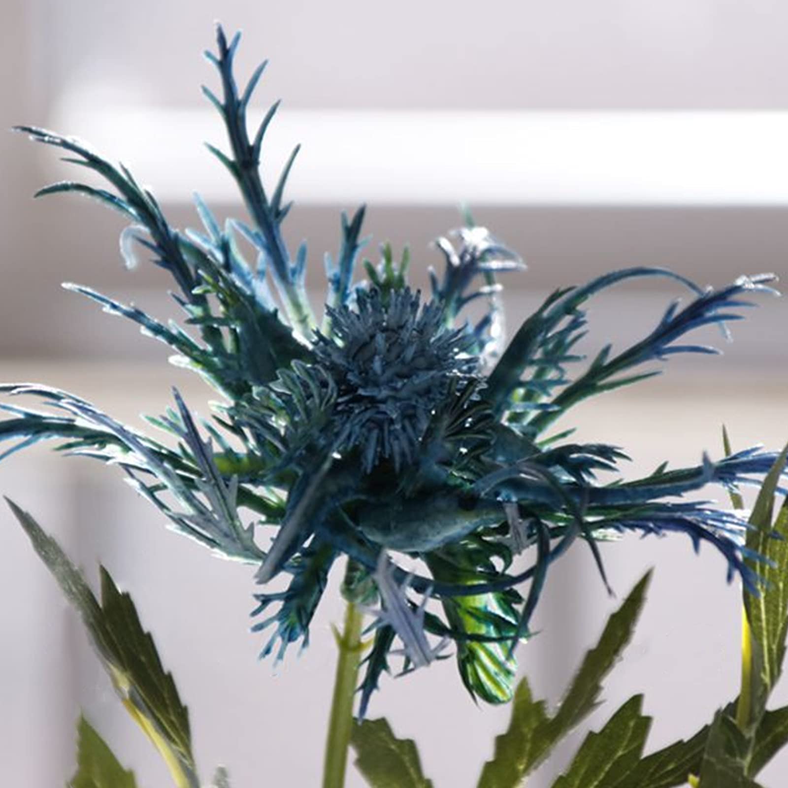 3 Pcs Artificial Blue Thistle Flowers Spray - Faux Eryngium Floral Stems for Wedding Bouquets, Centerpieces, Home Decor & DIY Crafts - Perfect for Rustic, Boho and Farmhouse Style Arrangements
