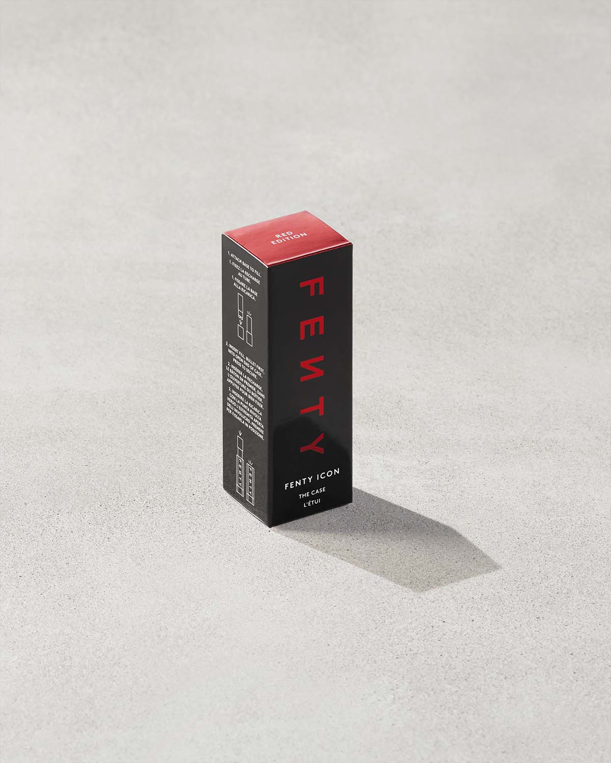 Fenty Icon The Case Semi Matte Refillable Lipstick - Red Edition | Long-Lasting Vegan Lip Color | Perfect for Date Night, Parties & Special Occasions
