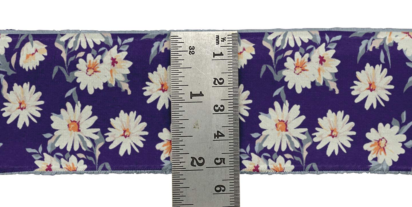 Blue Leaves & Floral Artistic Printed Velvet Ribbon Trim - 9 Yards x 3 Inches Wide for Sewing, Crafts, DIY Accessories | Perfect for Gift Wrapping, Home Decor, Scrapbooking & Fashion Embellishments