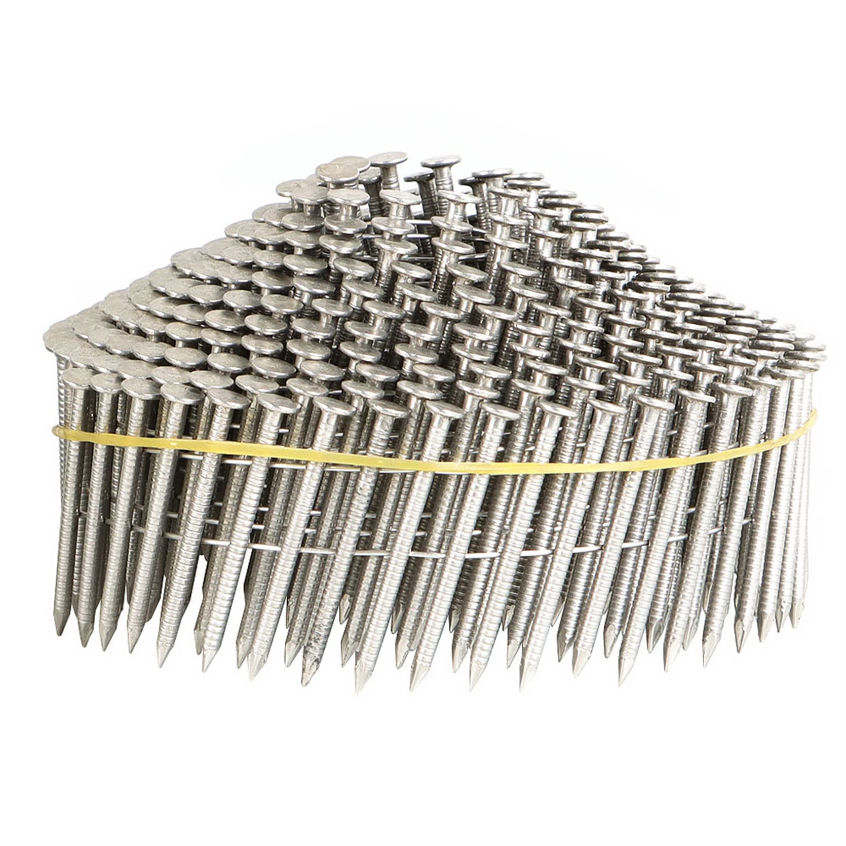 3600 Count 1-1/4 Inch 15-Degree Collated Wire Coil Nails - 0.09 Inch Ring Shank Stainless Steel Siding Nails for Lathing, Sheathing & Framing - Perfect for Roofing, Fencing & Exterior Construction Projects