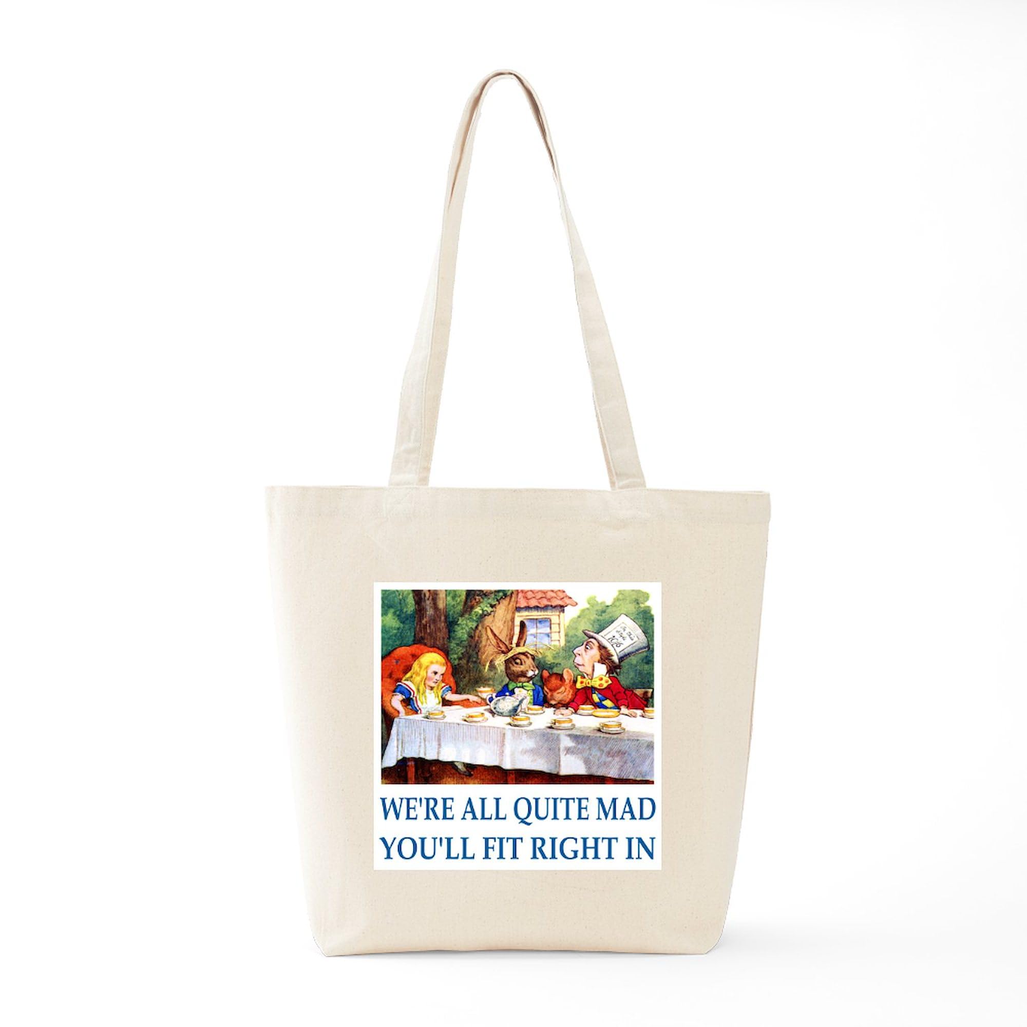 WE're ALL QUITE MAD Natural Canvas Tote Bag - Reusable Eco-Friendly Shopping Bag for Groceries, Beach & Daily Use | CafePress