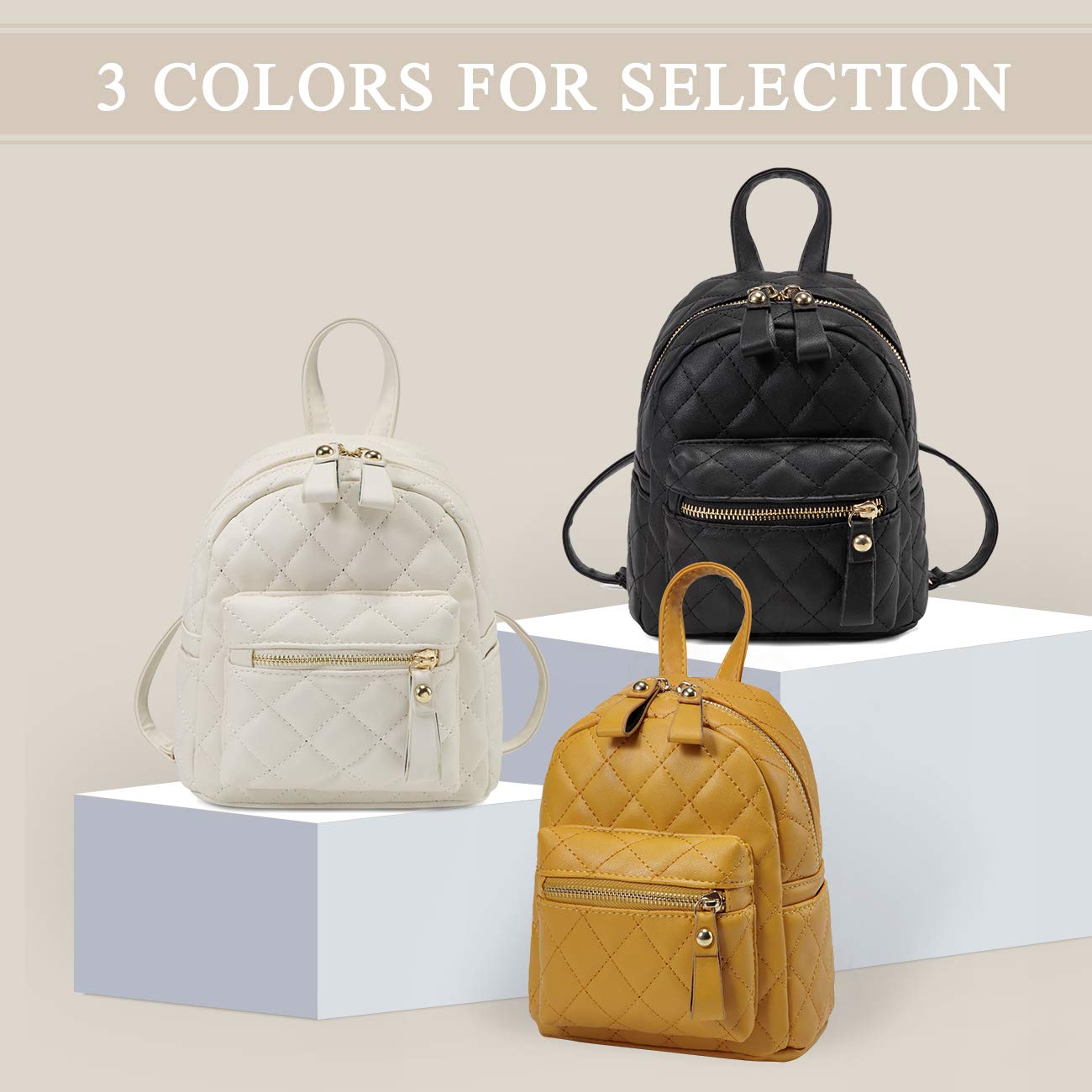 Kasqo Mini Backpack Purse for Women - Small PU Leather Backpack for Girls & Teens, Lightweight Handbag for School, Travel & Daily Use