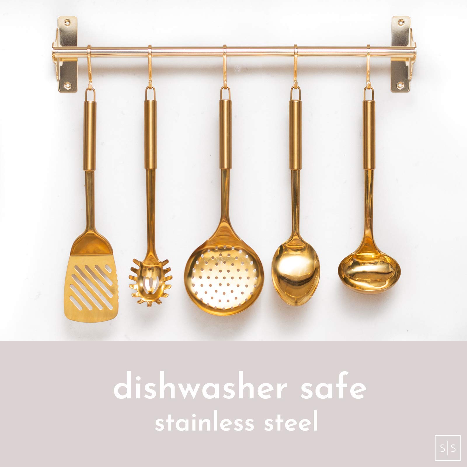 Premium 13-Piece Gold Kitchen Utensil Set with Measuring Cups & Spoons - Stainless Steel Cookware Accessories for Baking, Cooking & Gift Giving