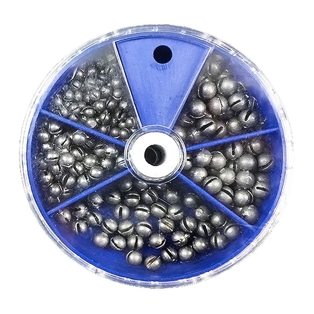 205pcs Split Shot Fishing Weights - Round Removable Sinkers with 5 Sizes for Freshwater & Saltwater Fishing | Perfect for Trout, Bass, and Panfish Angling