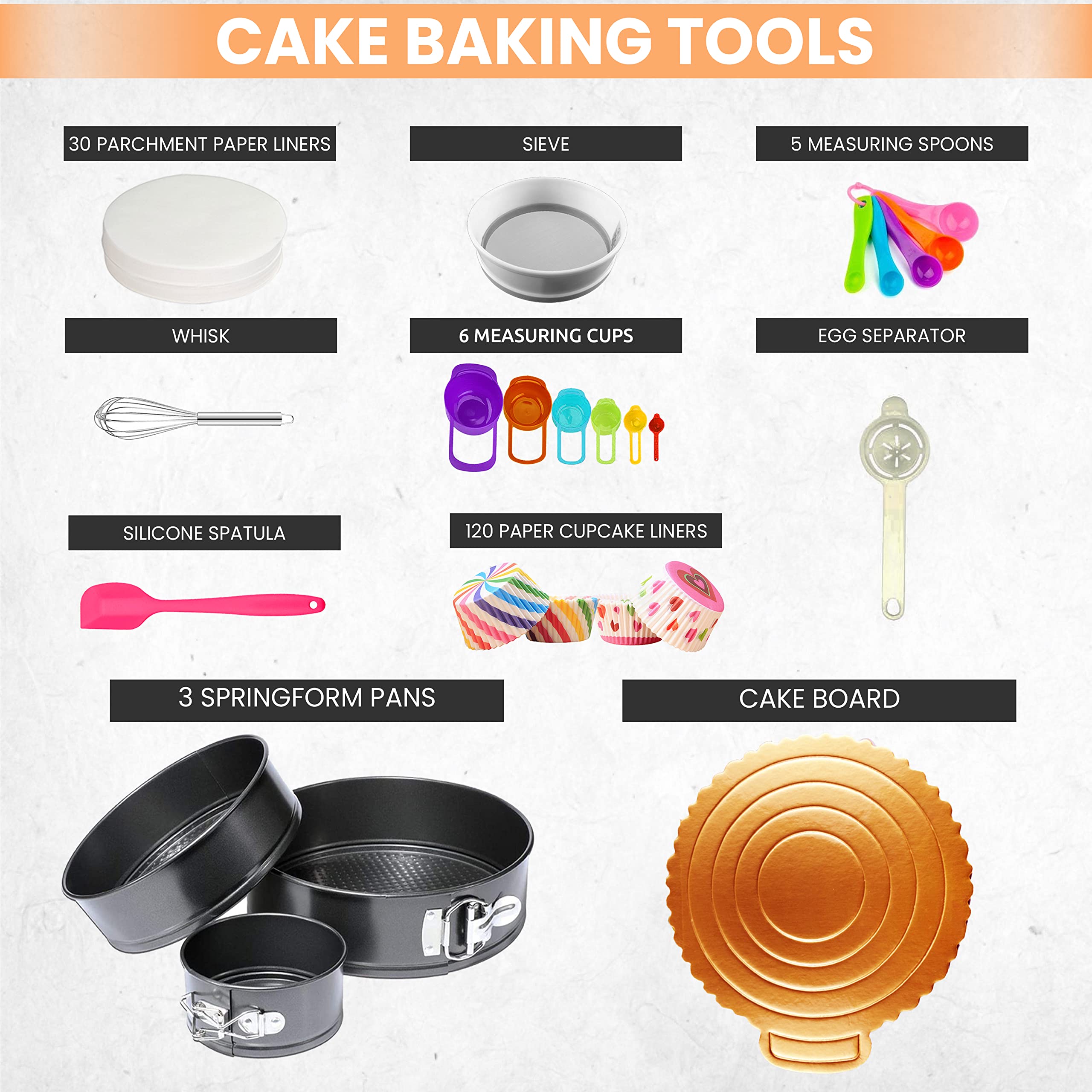 **Professional Cake Decorating Kit with 3 Springform Pans, Rotating Turntable & Baking Tools - Complete Baking Supplies for Beginners & Cake Lovers - Perfect for Birthday, Wedding & DIY Home Baking**