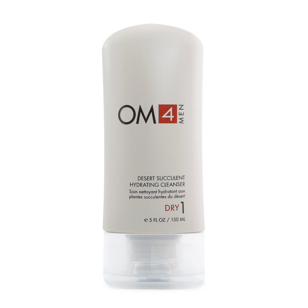 Organic OM4 Men's Hydrating Cleanser for Dry Skin - Step 1 Desert Succulent Formula | Daily Face Wash & Post-Shave Moisturizer for Men
