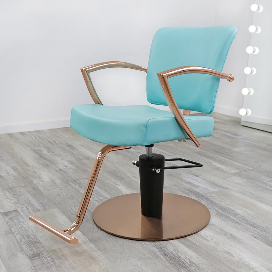 Luxury Manhattan Rose Gold Salon Chair - Adjustable Hydraulic Styling Chair for Hairdressers & Beauty Salons | Perfect for Haircuts, Coloring, and Styling Services