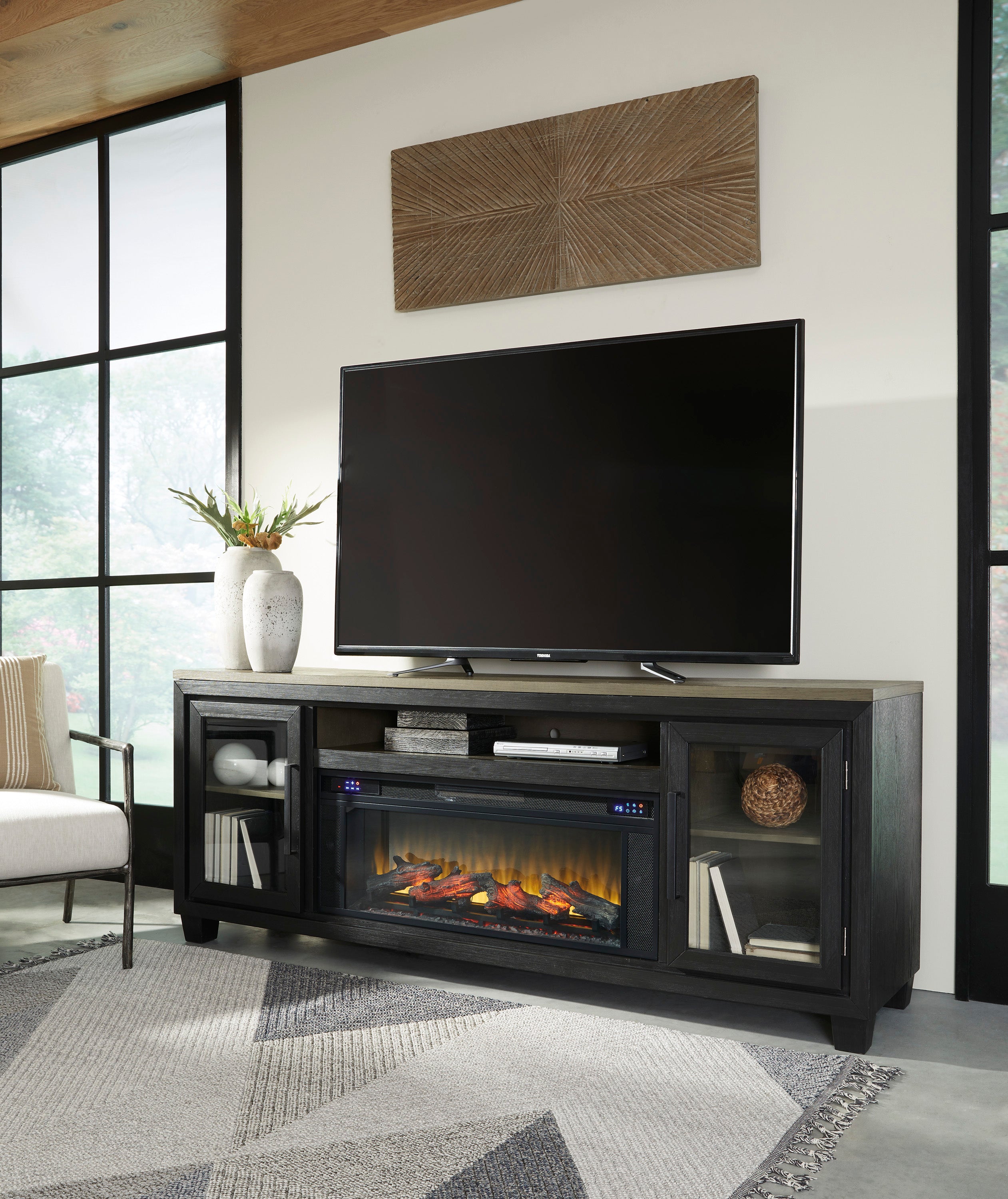 Flora XL TV Stand for 65-85 Inch TVs - Modern Entertainment Center with Storage Shelves - Perfect for Living Room, Bedroom & Home Theater Setup