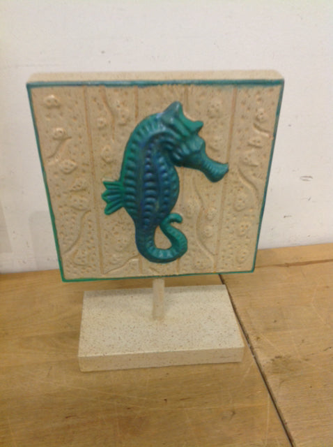 12 Metal Aqua Seahorse Wall Decor - Ocean Themed Home Decor for Beach House, Bathroom & Coastal Living Room - Unique Nautical Gift Idea