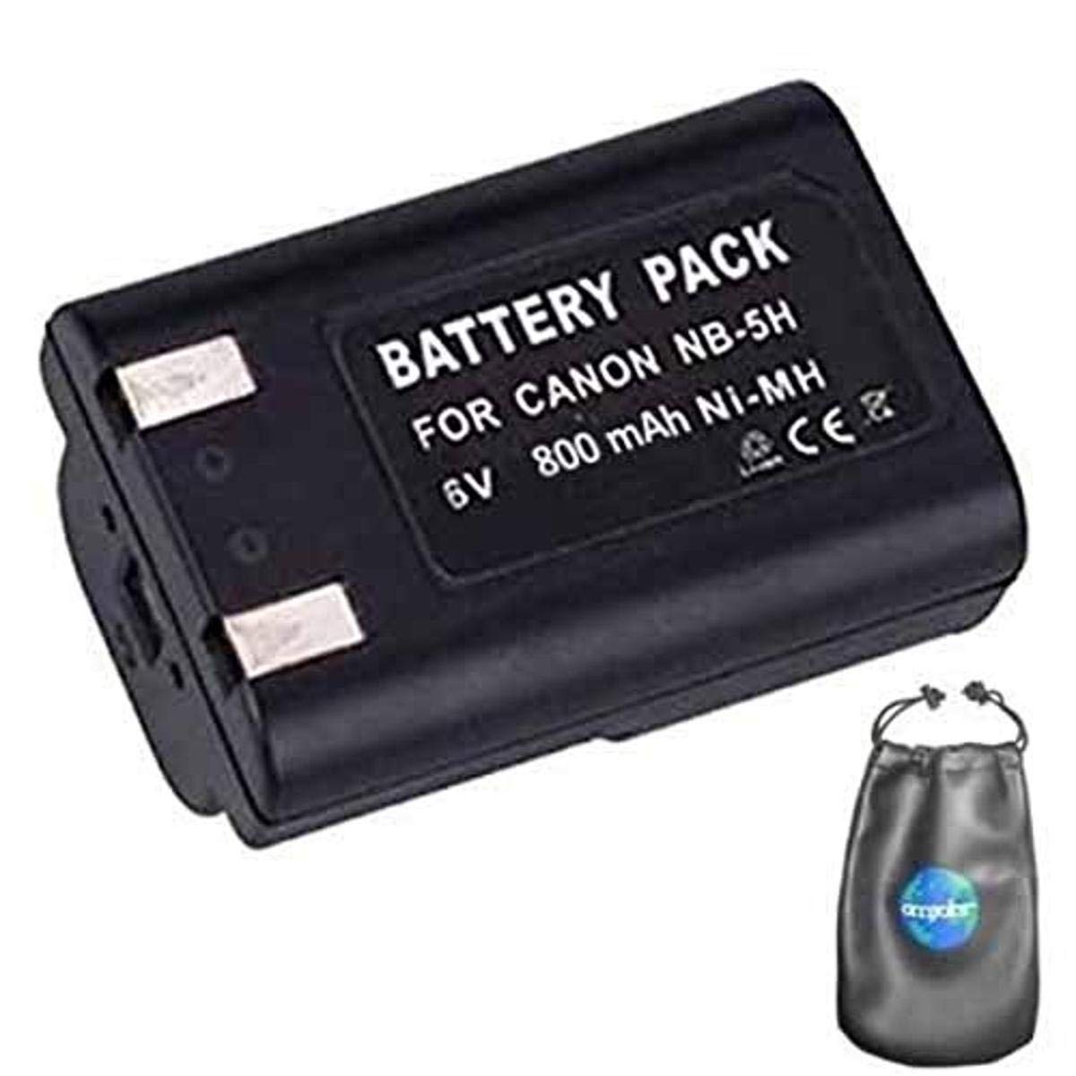 Canon NB-5H Replacement Battery for PowerShot A5 Digital Camera & Camcorder - Includes Lens Pouch - Perfect for Travel Photography & Vlogging
