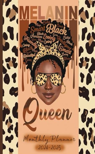2024-2025 Black Girl Monthly Pocket Planner - 2 Year Inspirational Calendar for African American Women | Small Purse Organizer with Workout Tracker & Appointment Schedule | Perfect for Work, School & Personal Planning