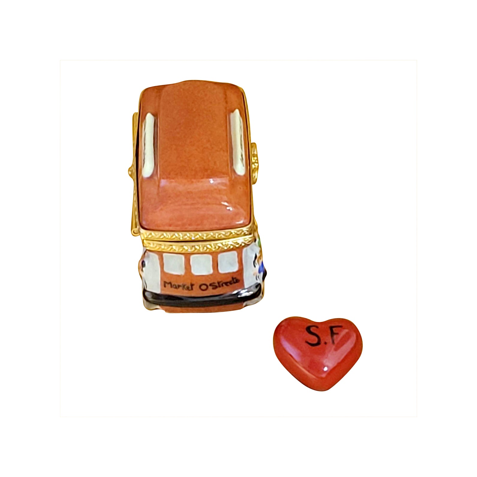 San Francisco Cable Car Limoges Box - Hand-Painted Collectible Souvenir for Home Decor & Gift Giving | Perfect for Travel Enthusiasts & Collectors