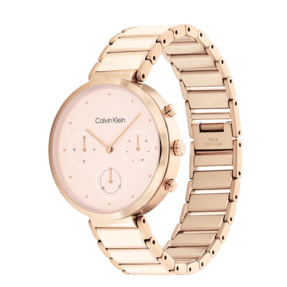 Calvin Klein Women's Chronograph Gold-Tone Stainless Steel Watch 25200283 - Elegant Timepiece for Work, Parties & Everyday Wear