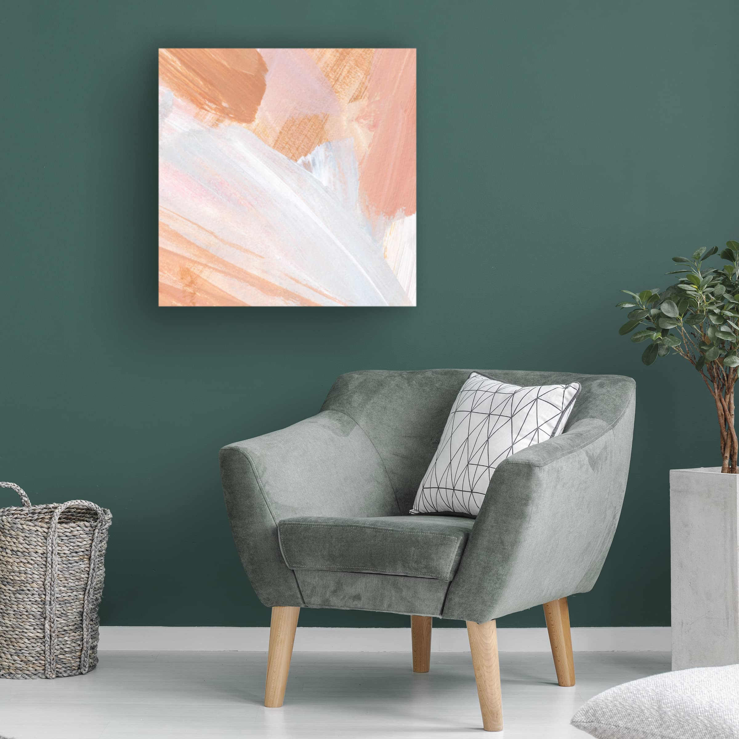 Annie Warren 'Pink Vanilla II' Canvas Wall Art Print - Modern Abstract Floral Painting for Living Room, Bedroom & Office Decor