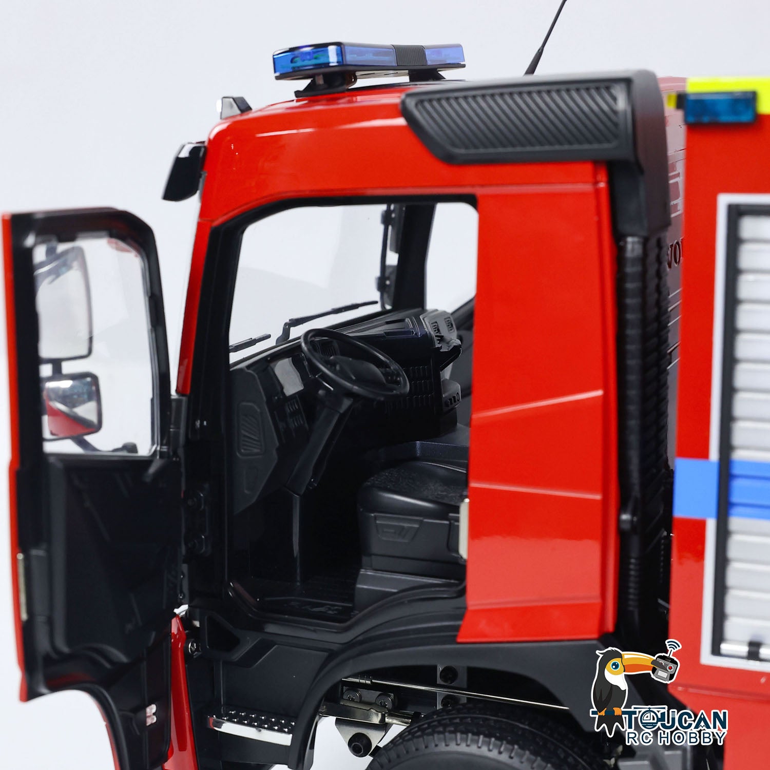 1/14 Scale 8x4 FMX PS0003 RC Fire Fighting Truck - Remote Control Extinguisher Vehicle with Lights & Sounds - Ready to Run Hobby Model - Perfect for Firefighter Training Simulation & Kids Role Play
