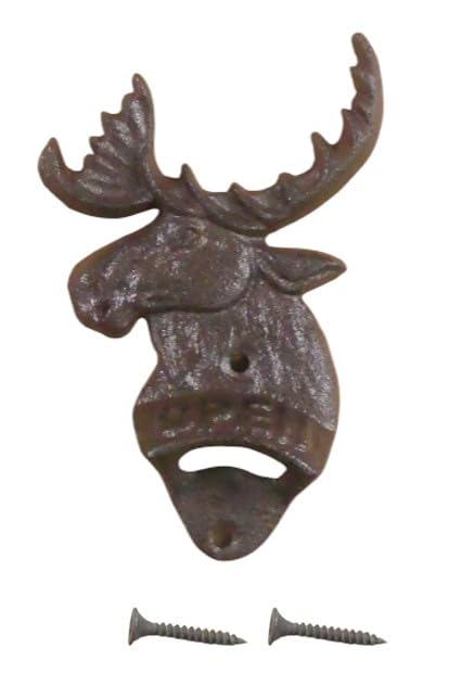 Rustic Cast Iron Moose Beer Bottle Opener - Vintage Style Bottle Opener for Home Bar, Camping, and Gifts - Perfect for Beer Lovers and Outdoor Enthusiasts