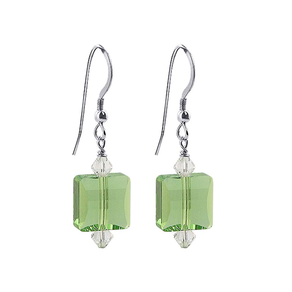 925 Silver Drop Earrings with Austrian Crystals - Elegant for Parties