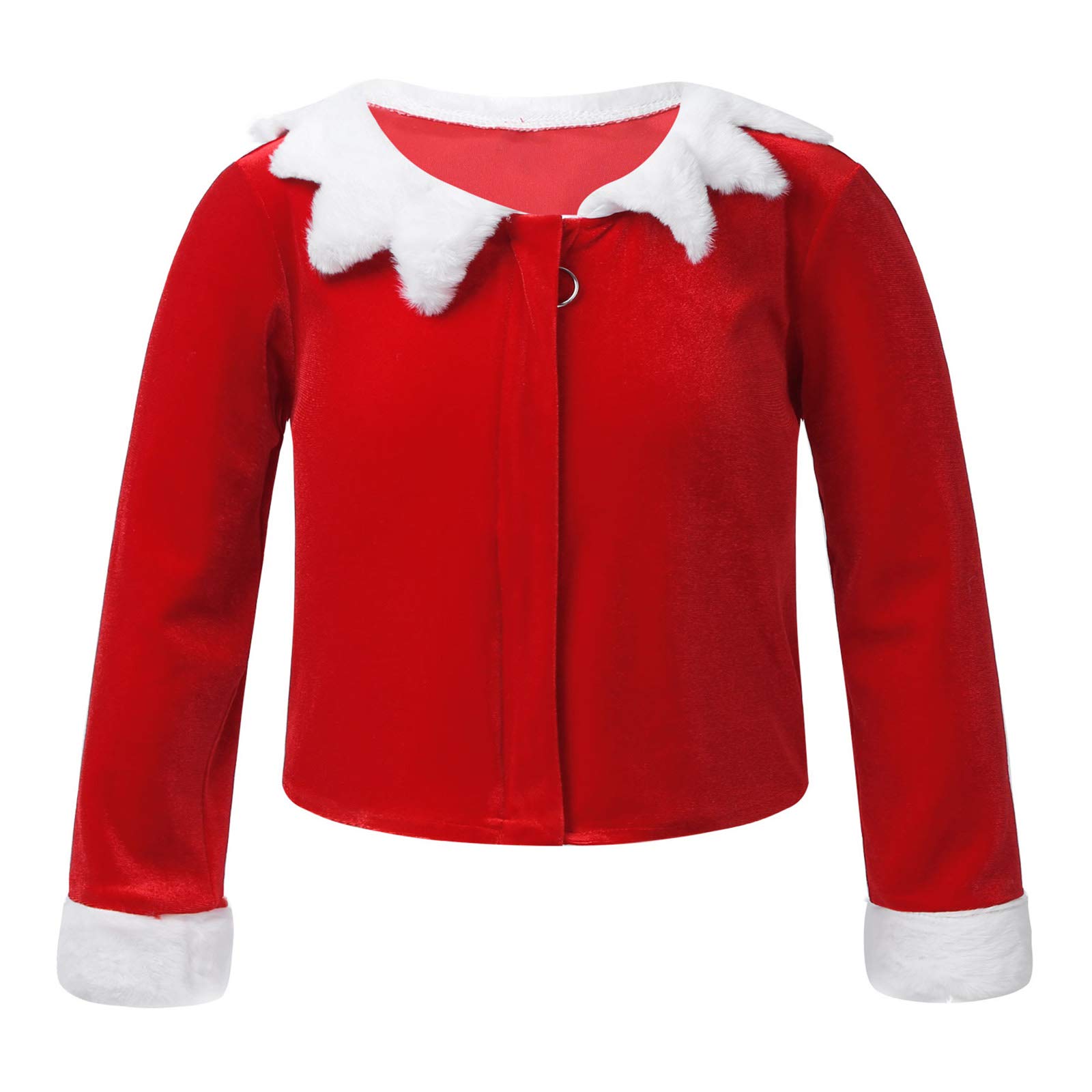 CHICTRY Girls Christmas Elf Costume - Velvet Winter Jacket with Long Sleeves, Warm Holiday Coat for Kids - Perfect for Xmas Parties, School Plays & Festive Family Photos