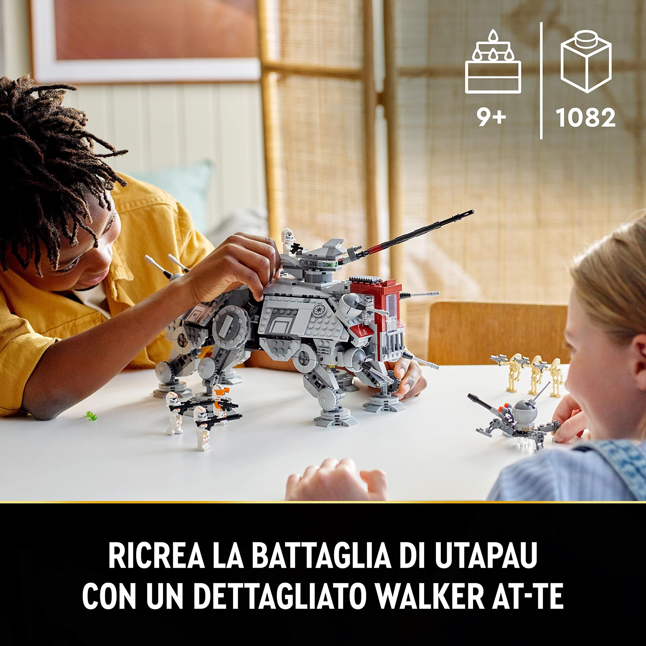 LEGO 75337 Star Wars AT-TE Walker & TIE Bomber Building Set with Gonk Droid & Minifigures - Ultimate Star Wars Collector's Model Kit for Display & Play | Perfect Gift for Fans & Kids Ages 9+