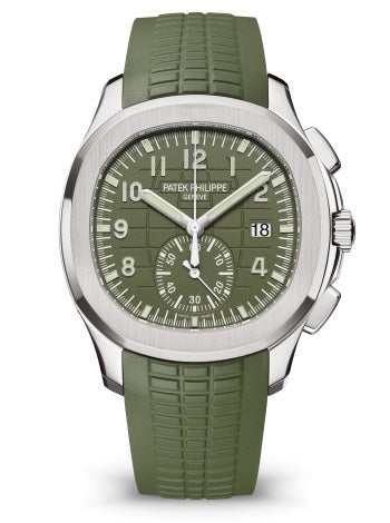Patek Philippe Aquanaut 5968G-010 Men's Luxury Watch - 42.2mm White Gold Case, Khaki Green Dial, Composite Strap - Perfect for Business Meetings, Formal Events & Luxury Watch Collectors