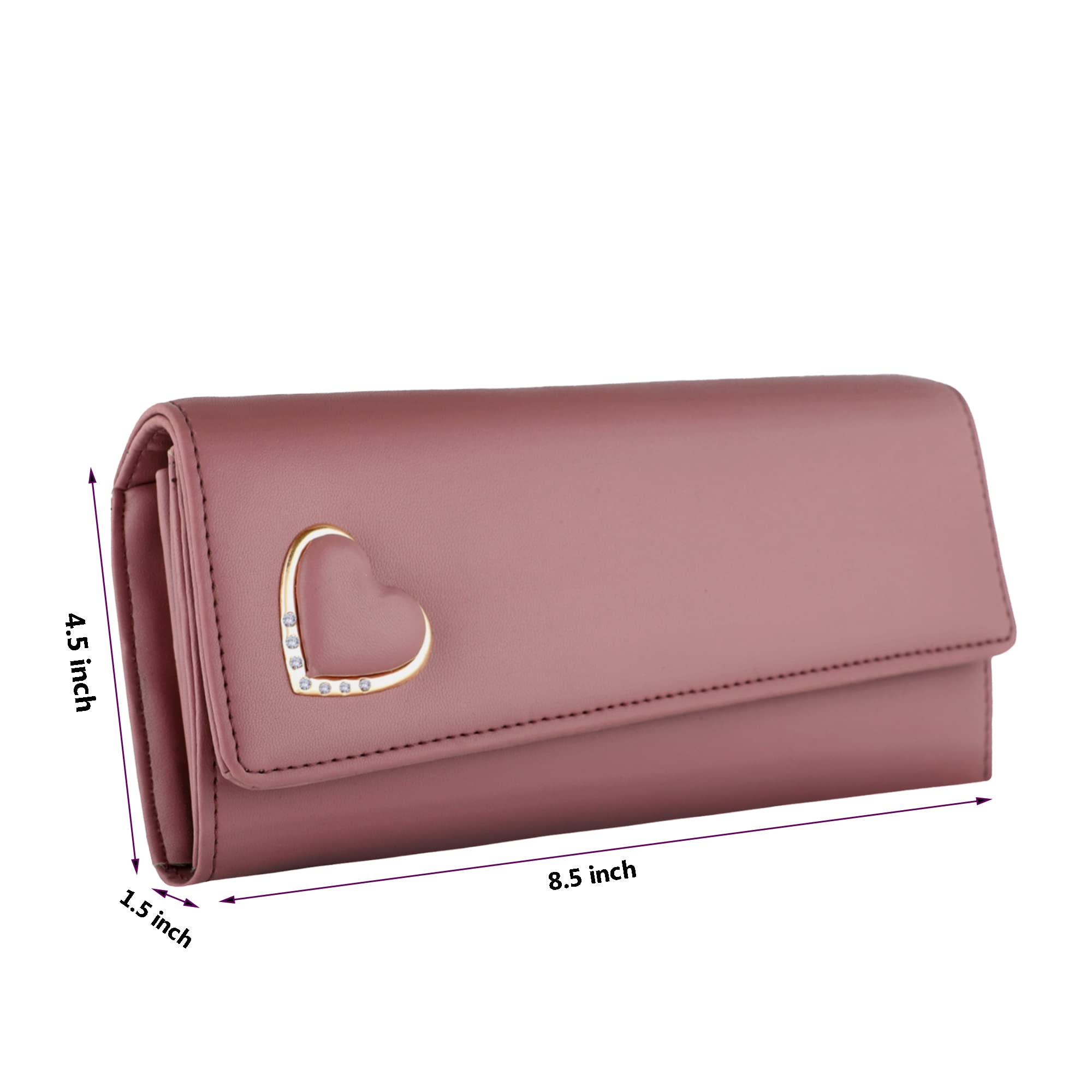 ALSU Women's Wallet Clutch Purse with Phone Pocket, Coin Pocket & 4 Card Slots - Peach | Stylish Crossbody Wallet for Everyday Use, Travel & Parties